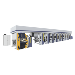 Máquina de impresión de huecograbado de 8 colores con sistema de 7 motores de alta velocidad GWASY-A en 180 mpm (tipo exterior de desenrollado y rebobinado)