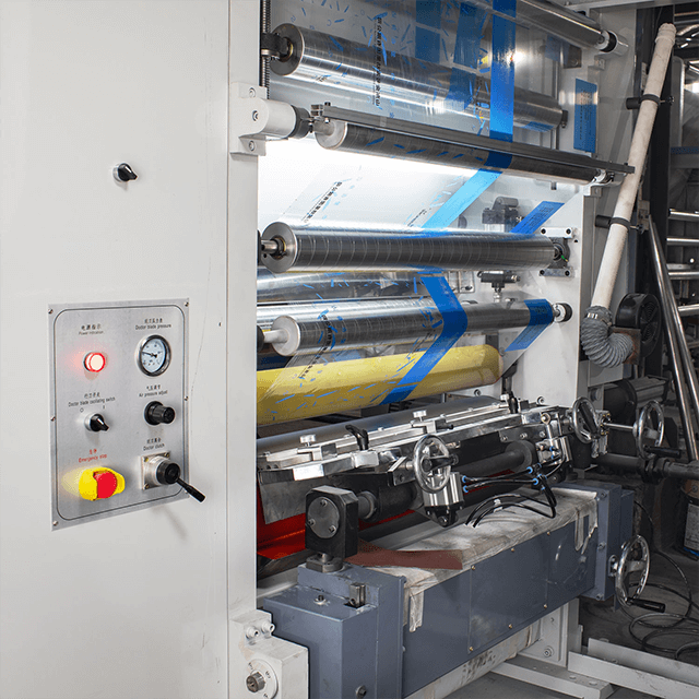 Máquina de impresión de huecograbado de 8 colores con sistema de 7 motores de alta velocidad GWASY-A en 180 mpm (tipo exterior de desenrollado y rebobinado)